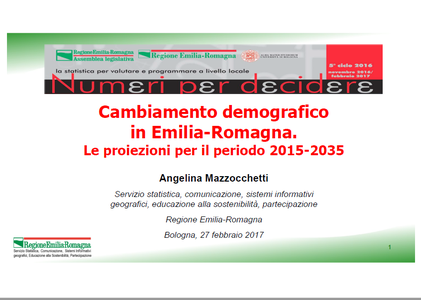 Cambiamento demografico in Emilia-Romagna. Le proiezioni per il periodo 2015-2035 