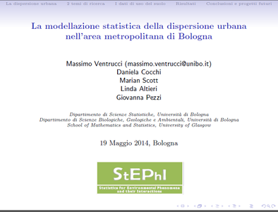 La modellazione statistica della dispersione urbana nell'area metropolitana di Bologna