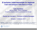 Il turismo internazionale in regione. I dati dell’indagine della Banca d’Italia