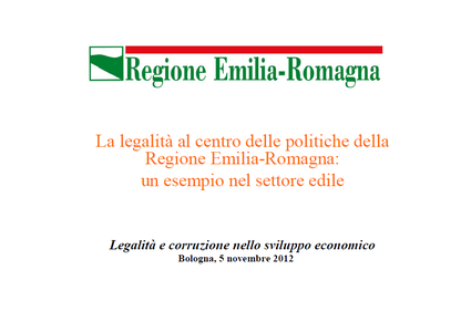 La legalità al centro delle politiche della Regione Emilia-Romagna: un esempio nel settore edile 