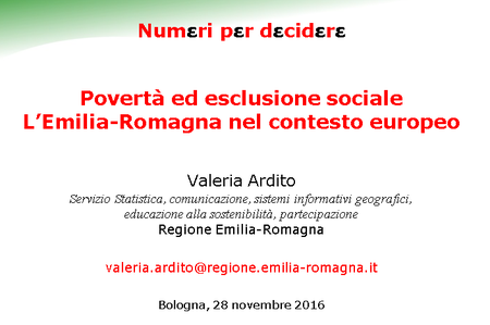 Povertà ed esclusione sociale. L’Emilia-Romagna nel contesto europeo 