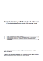 Le specializzazioni produttive regionali attraverso i Censimenti Industria e Servizi 2001 e 2011